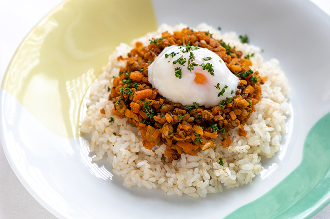 ごぼうとにんじんのキーマカレー